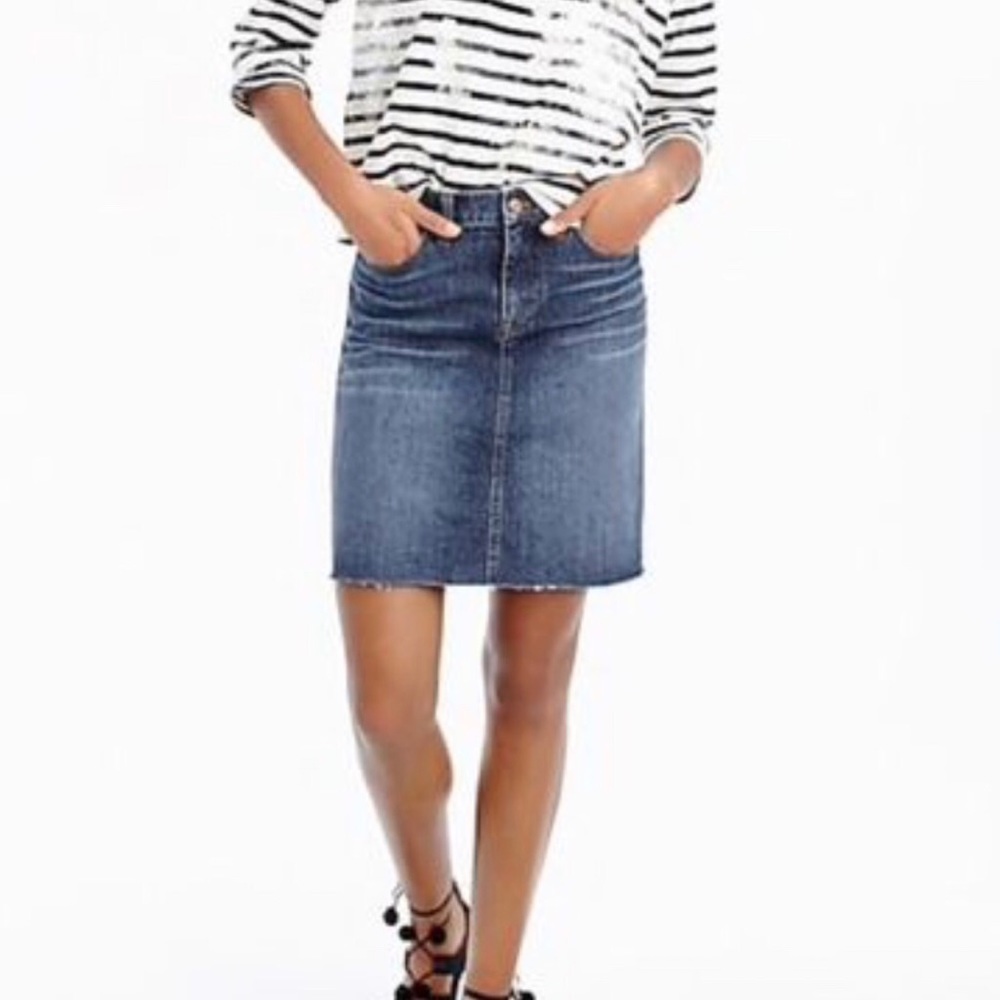 J.Crew Raw Hem Denim Skirt ~ 29P ~ 8P
